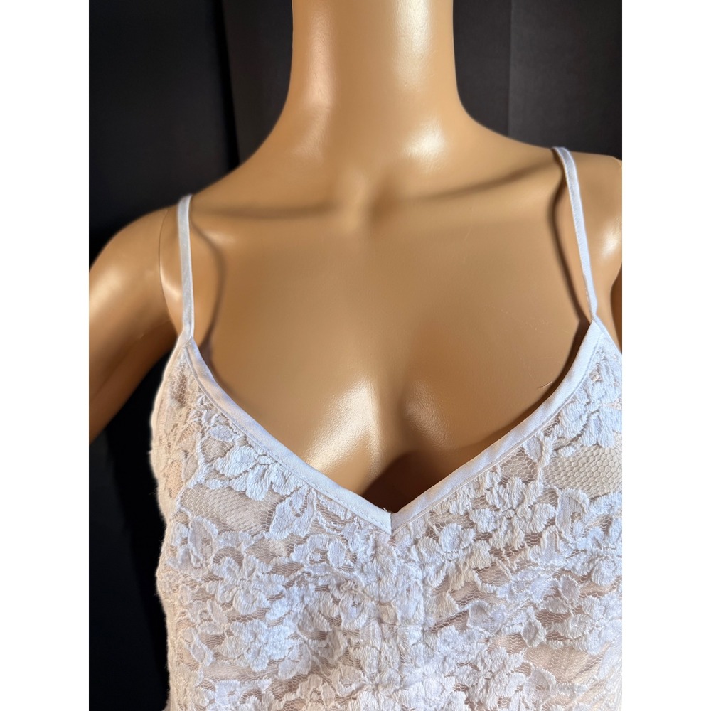 Abercrombie & Fitch Women Floral Lace Peplum Cami Small White Boho Coquette Y2K - Picture 4 of 14